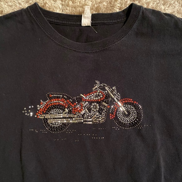 Vintage bling motorcycle tee🖤 - Picture 1 of 2